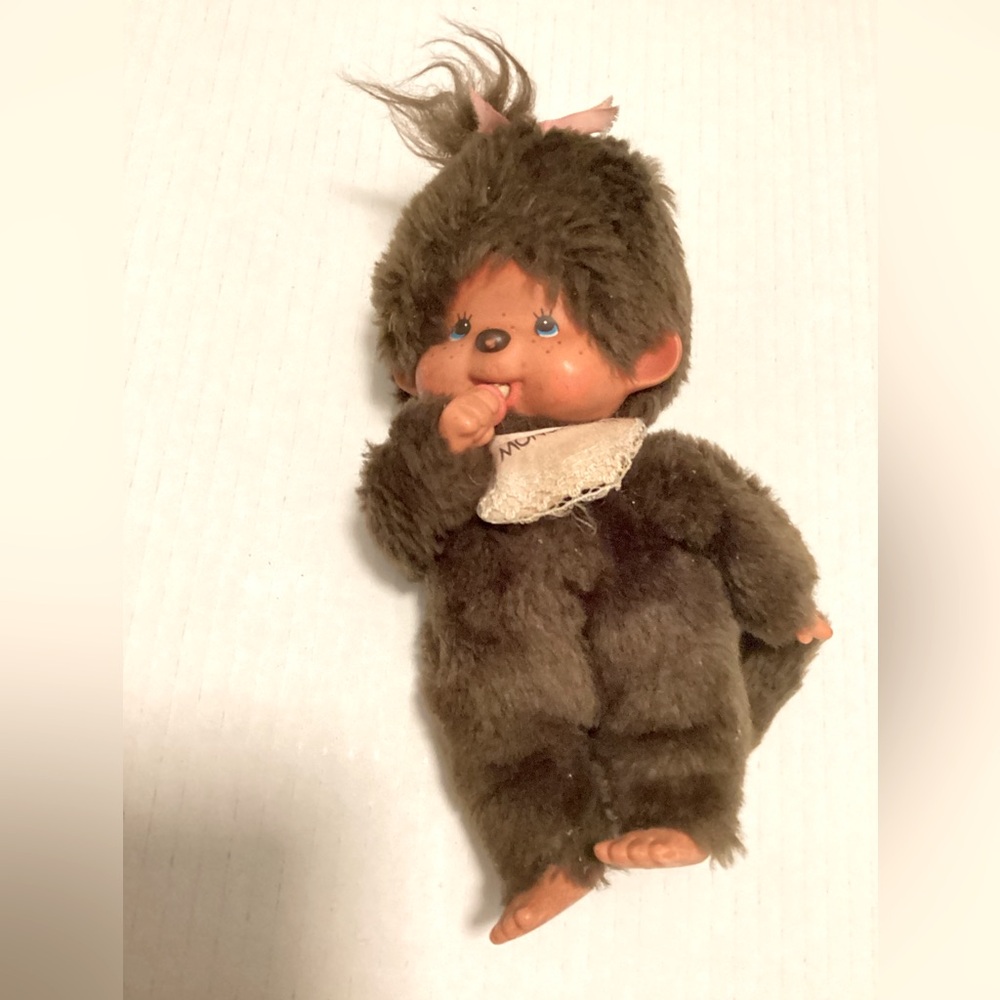 Vintage 1974 8” tall Sekiguchi Monchichi doll